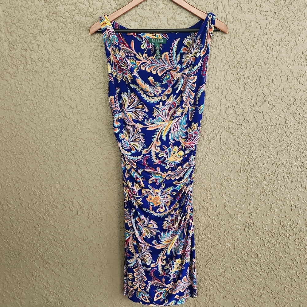 Lauren Ralph Lauren Draped Dress Multicolor Paisley